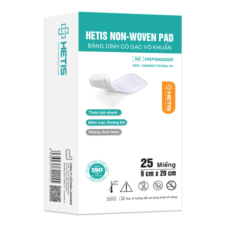 Băng dính có gạc vô khuẩn Hetis Non-Woven Pad