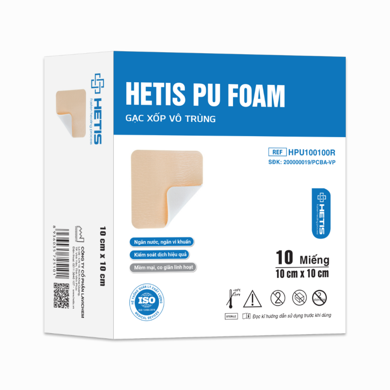 Gạc xốp vô trùng Hetis PU Foam