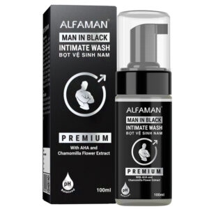 alfaman-man in black- intimate wash for man -vỏ + nhãn