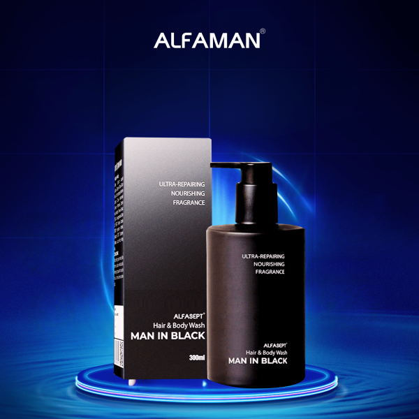 Sữa tắm gội hương nước hoa Alfasept Hair & Body Wash Man In Black