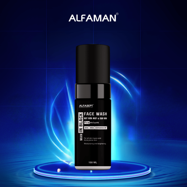 Bọt rửa mặt cạo râu Alfasept Face Wash Man In Black