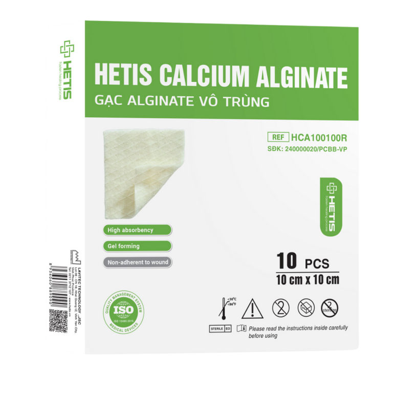 Gạc Alginate vô trùng Hetis Calcium Alginate