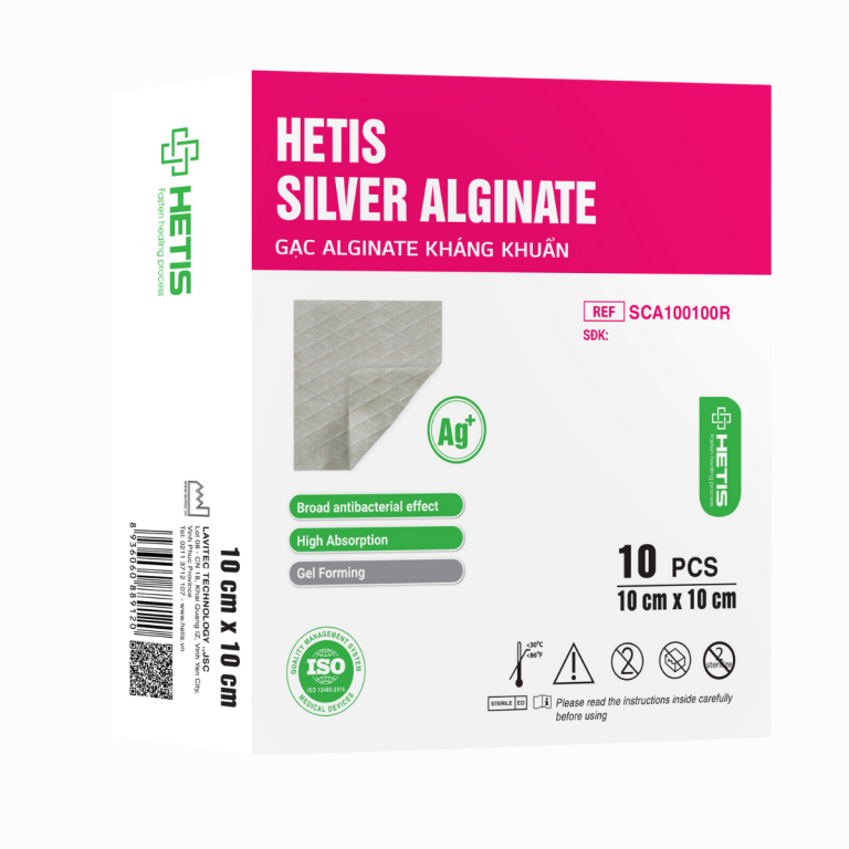 Gạc Alginate kháng khuẩn Hetis Silver Alginate